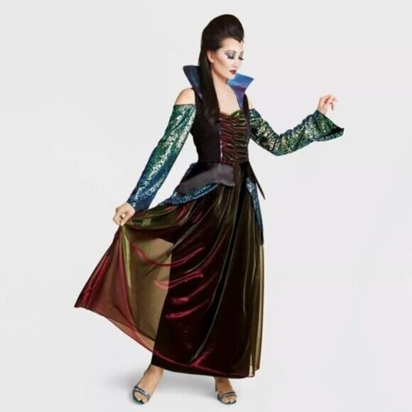 Target Adult Vampire Dress Sz Small Halloween Costume Goth Party Shiny - Picture 1 of 6